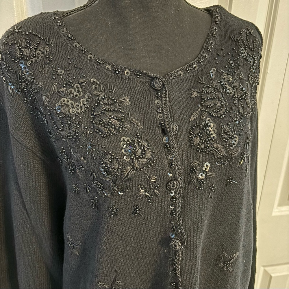 Vintage 90s women’s Tiara size 18/20 plus size sequins button up cardigan